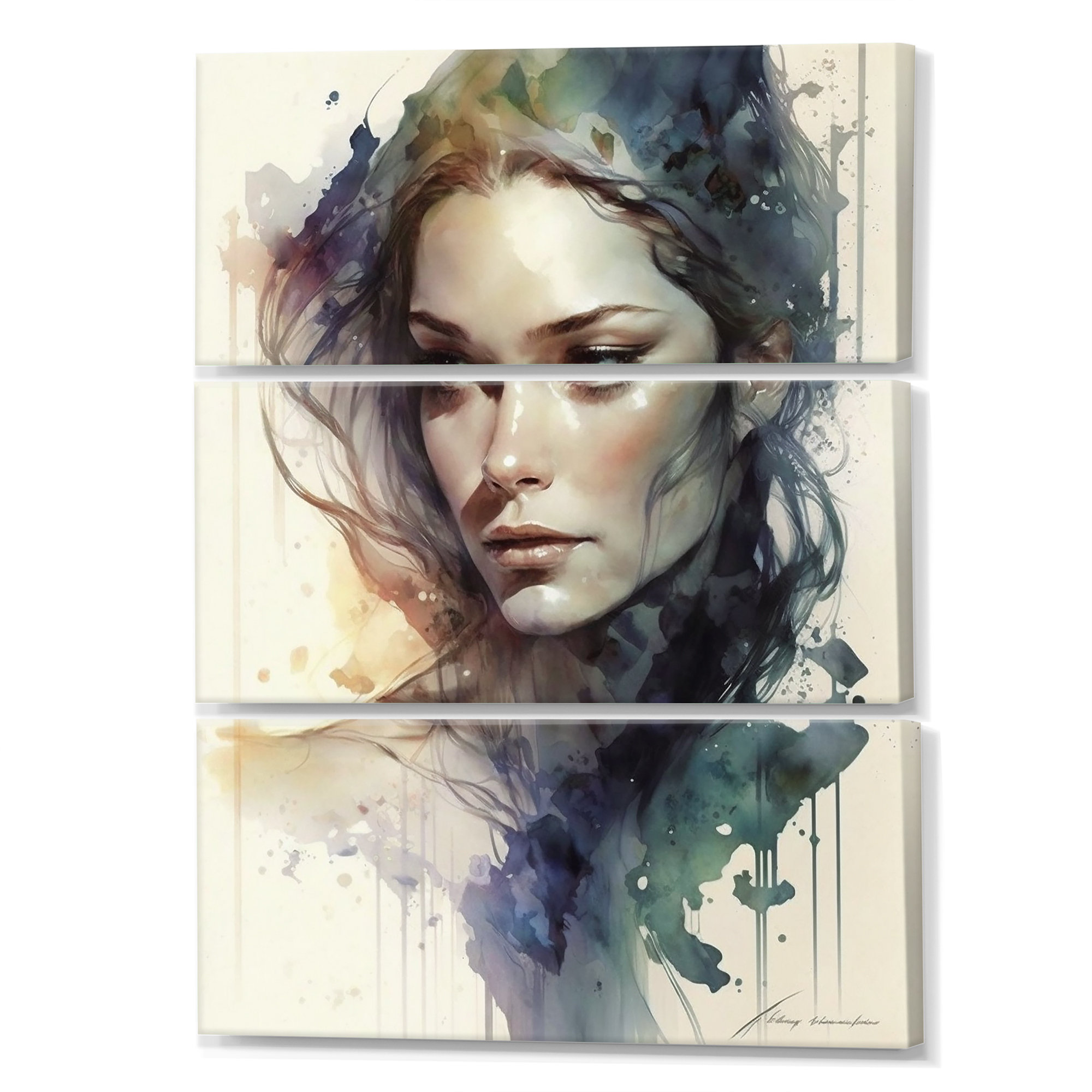 Mercer41 Sensual Femme Fatale Watercolor IV Woman Portrait Canvas